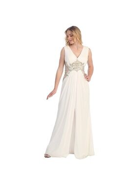 Beautiful Sally White Gown Sz L B131